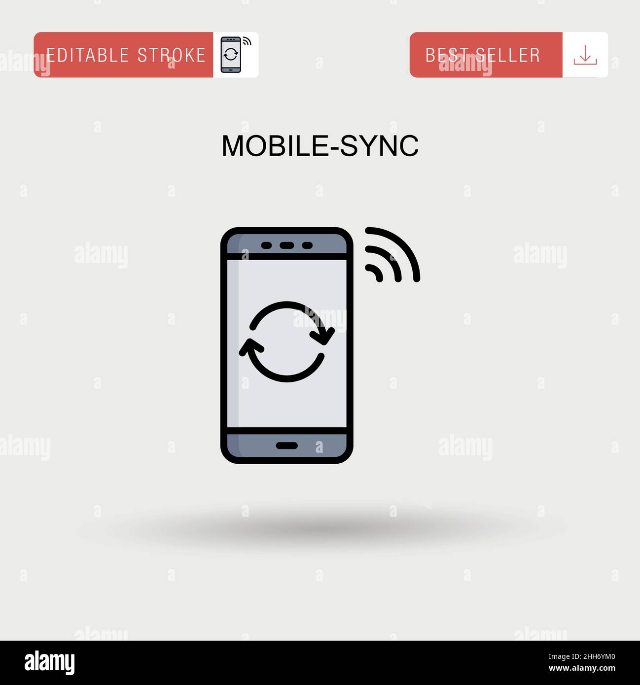 Icona vettore semplice sincronizzazione mobile. Illustrazione Vettoriale