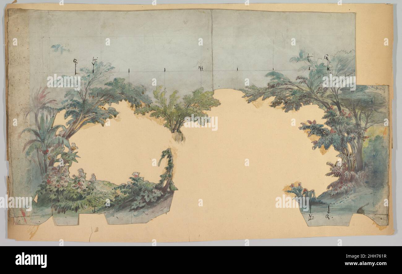 Design for a Stage Set 1828–90 Eugène Cicéri Francese. Progettare un set di tavole. Eugène Cicéri (francese, Parigi 1813–1890 Fontainebleau). 1828–90. Disegni Foto Stock