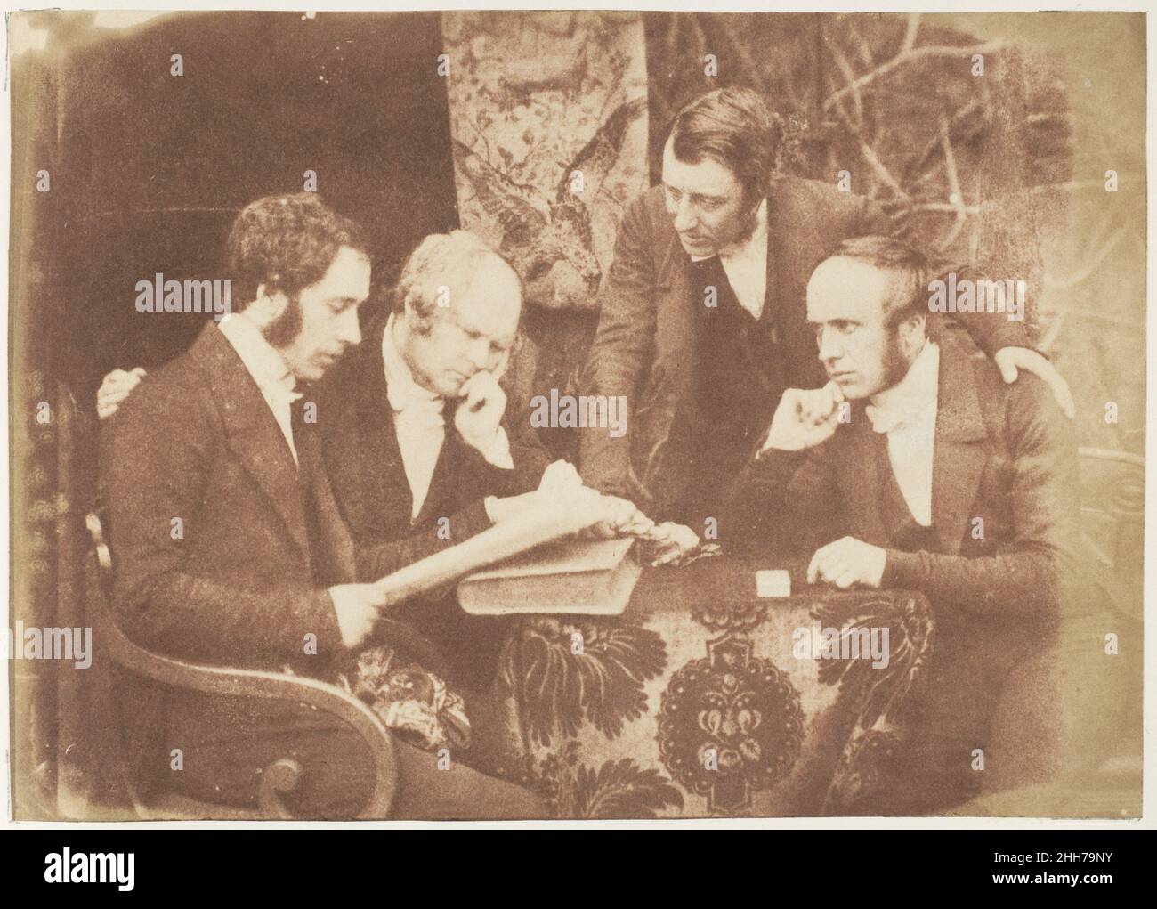 Alexander of Dortochre, McMillan of Cardross e altri due 1843–47 Hill and Adamson British, Scottish. Alexander di Dortochre, McMillan di Cardross e altri due. David Octavius Hill (British, Perth, Scozia 1802–1870 Edimburgo, Scozia). 1843–47. Carta salata stampata da negativo su carta. Fotografie Foto Stock