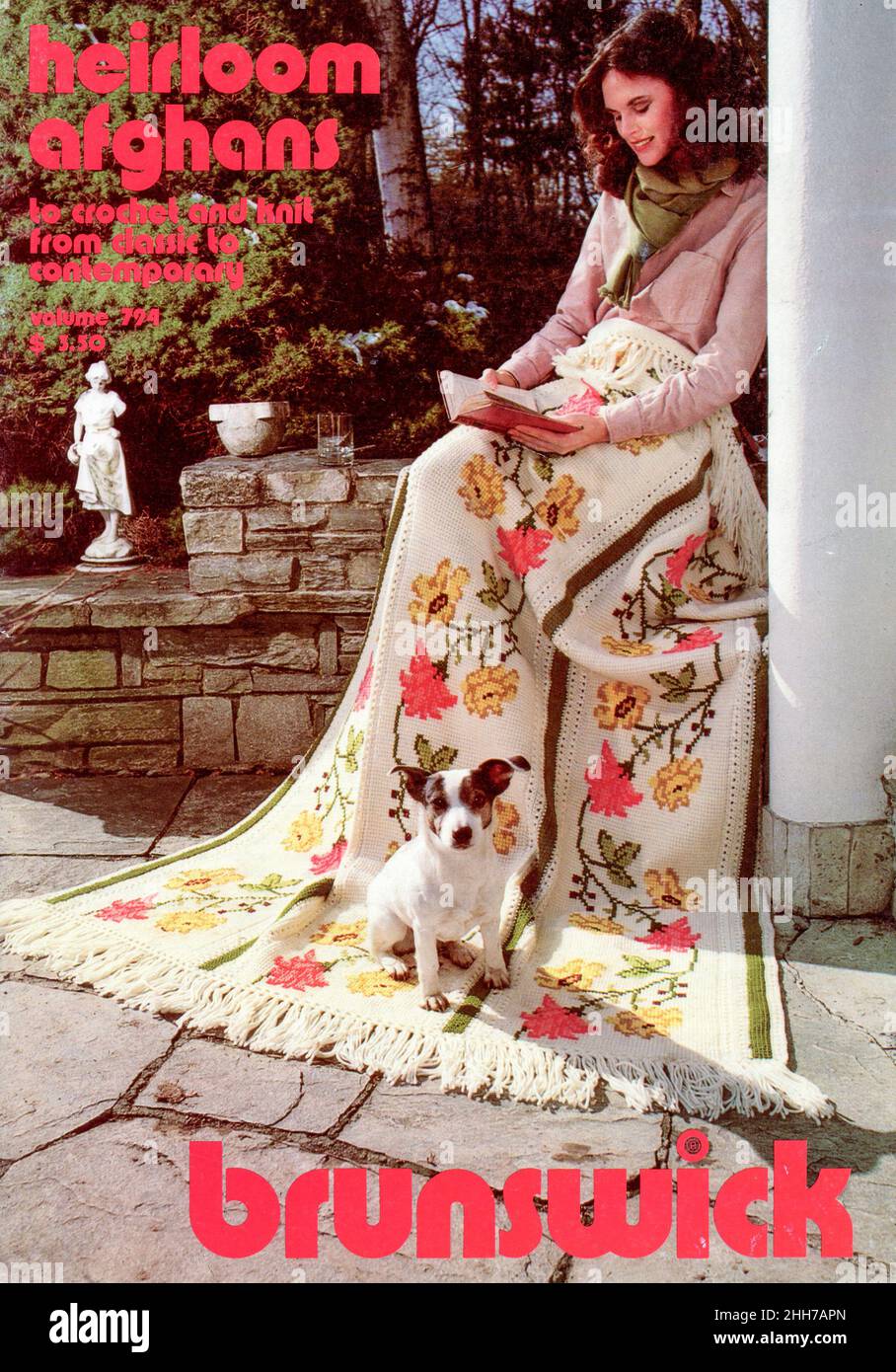 Heirloom afghani a crochet e maglia libretto di istruzioni da Brunswick USA, 1980s Foto Stock