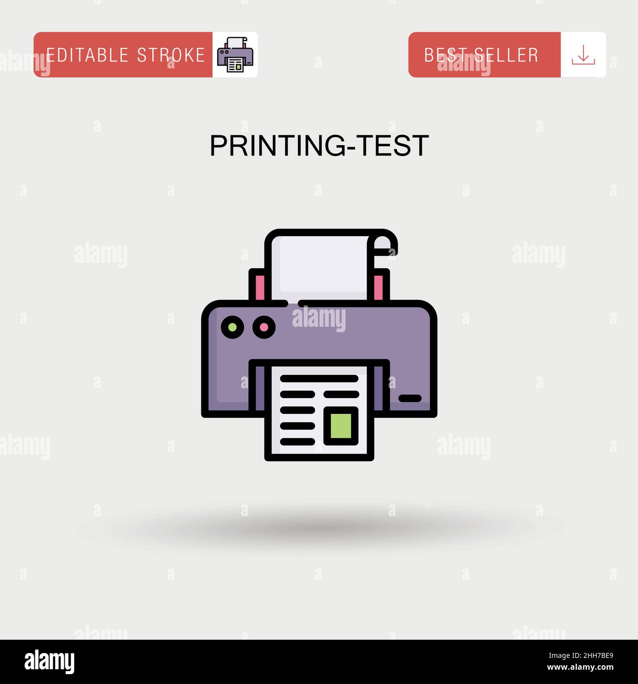 Icona vettore semplice test di stampa. Illustrazione Vettoriale