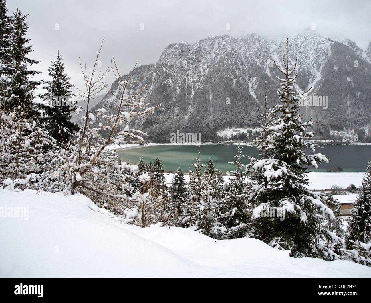 Inverno ad Achensee in Austria Foto Stock