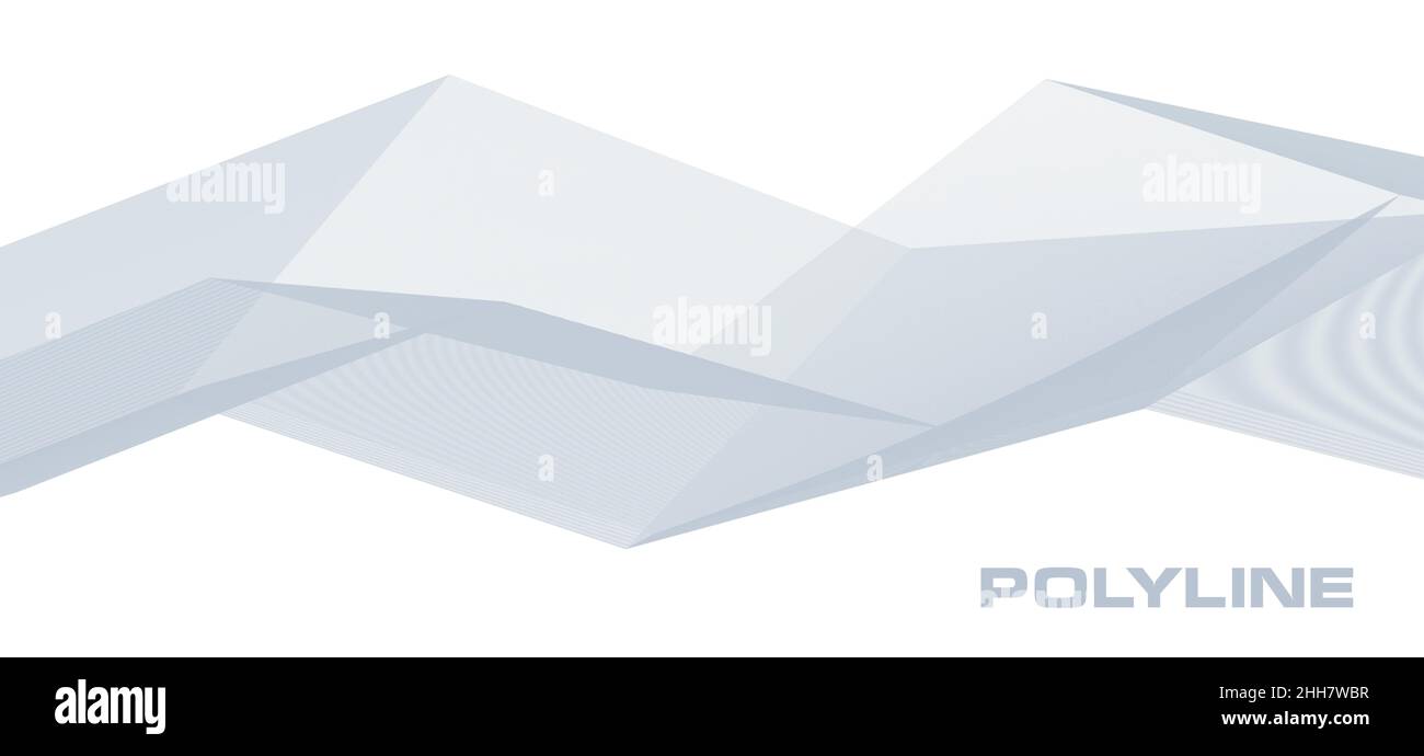 Polilinea astratta spezzata di sottili linee grigie su sfondo bianco. Grafica vettoriale incolore Illustrazione Vettoriale