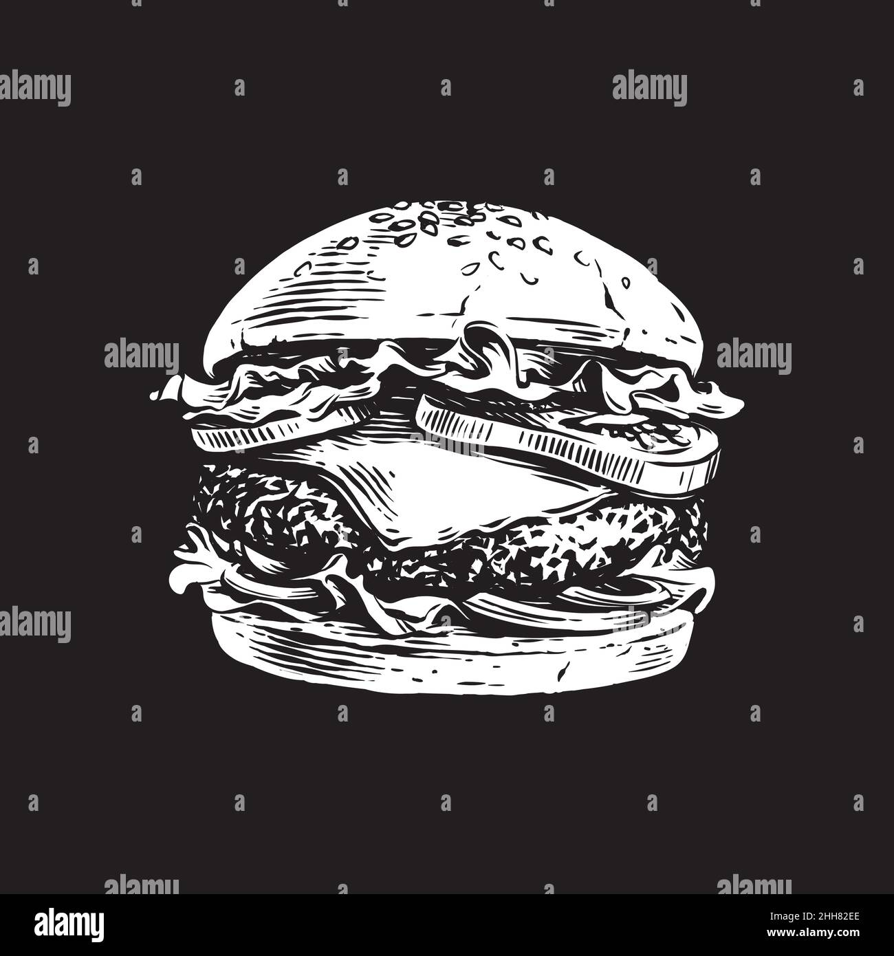 burger disegno a mano disegno disegno incisione disegno modello vettore