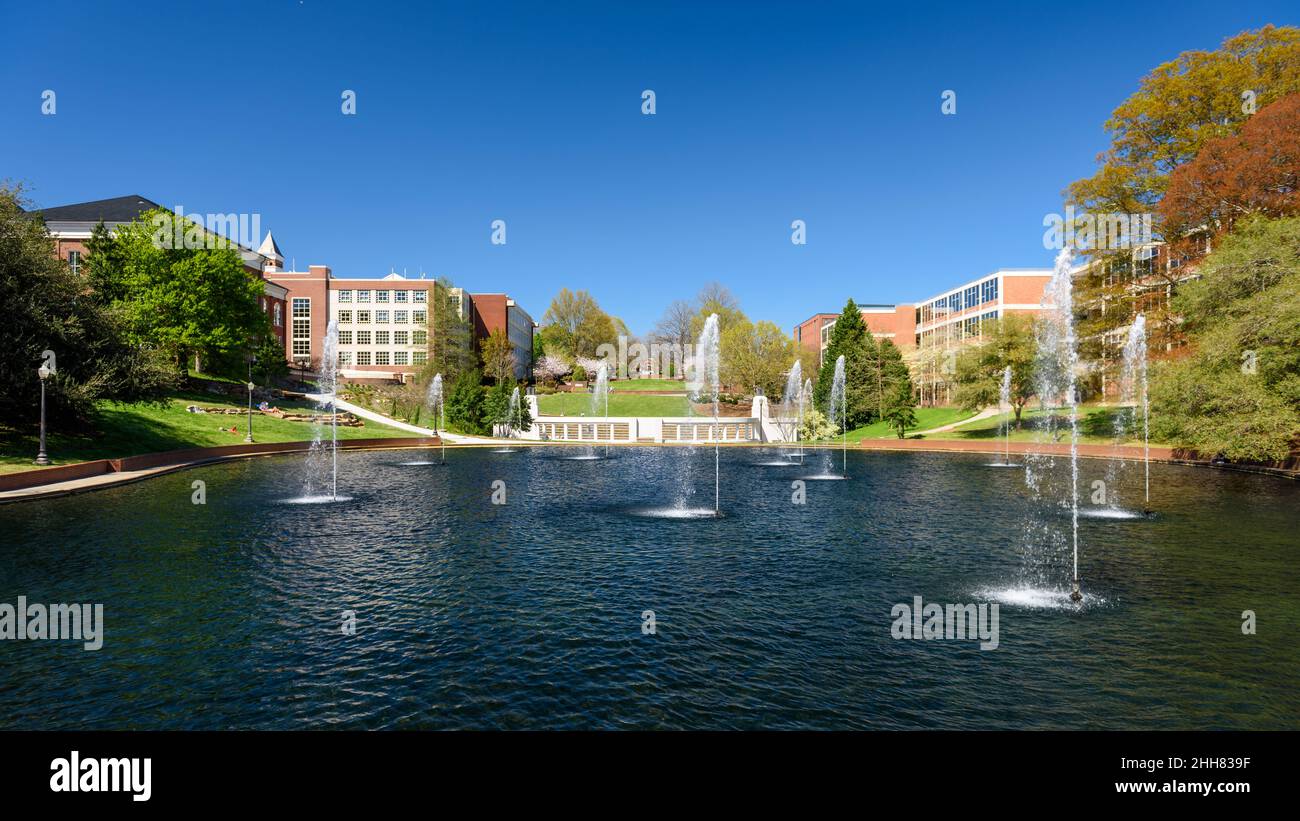 Fontane sul Clemson University Campus Foto Stock