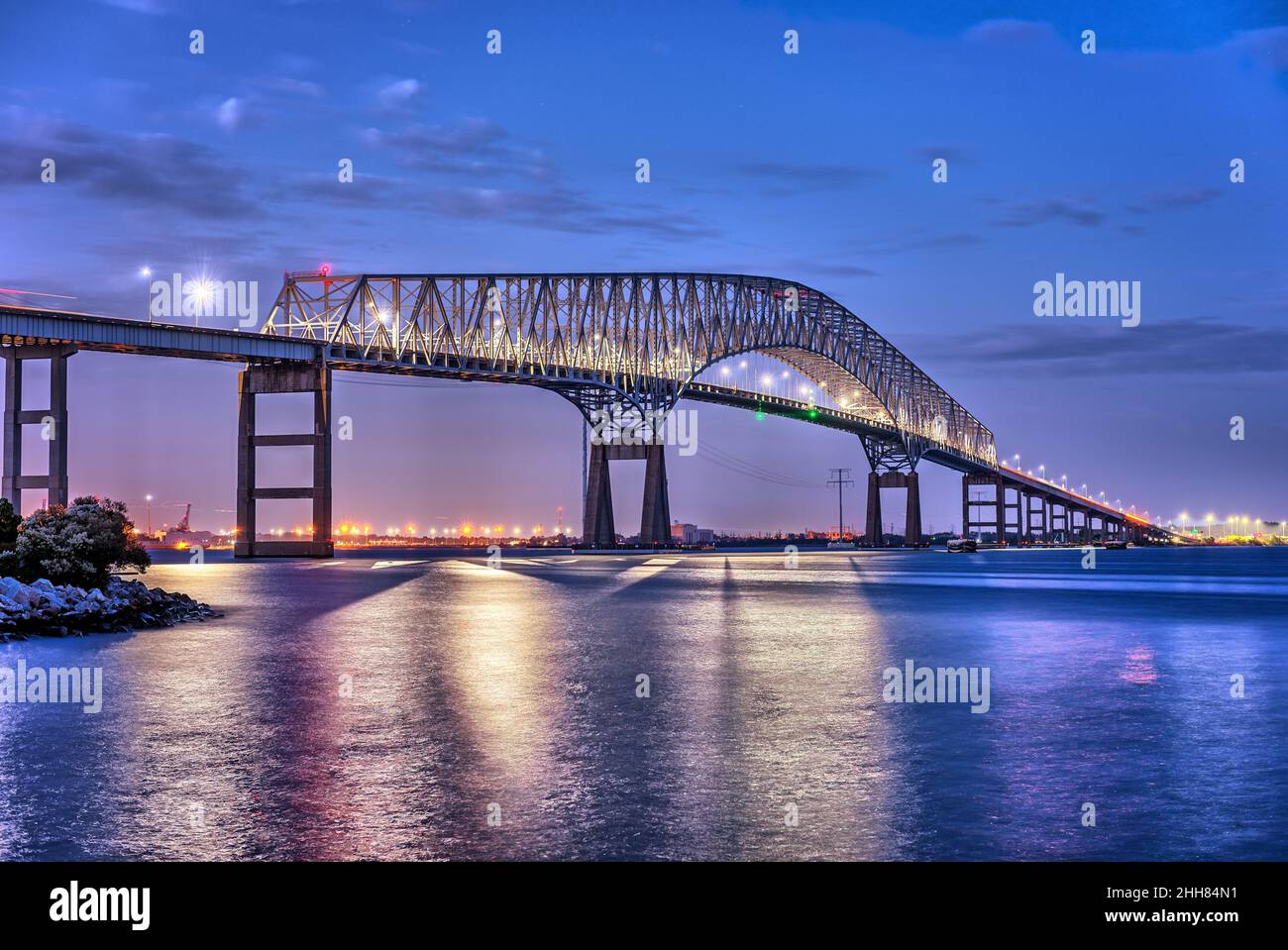 Francis Scott Key Bridge a Baltimora Foto Stock