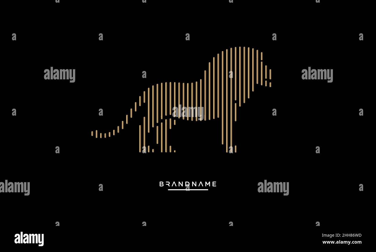 Vettore di illustrazione del logo del Leone della linea minimal ART Illustrazione Vettoriale