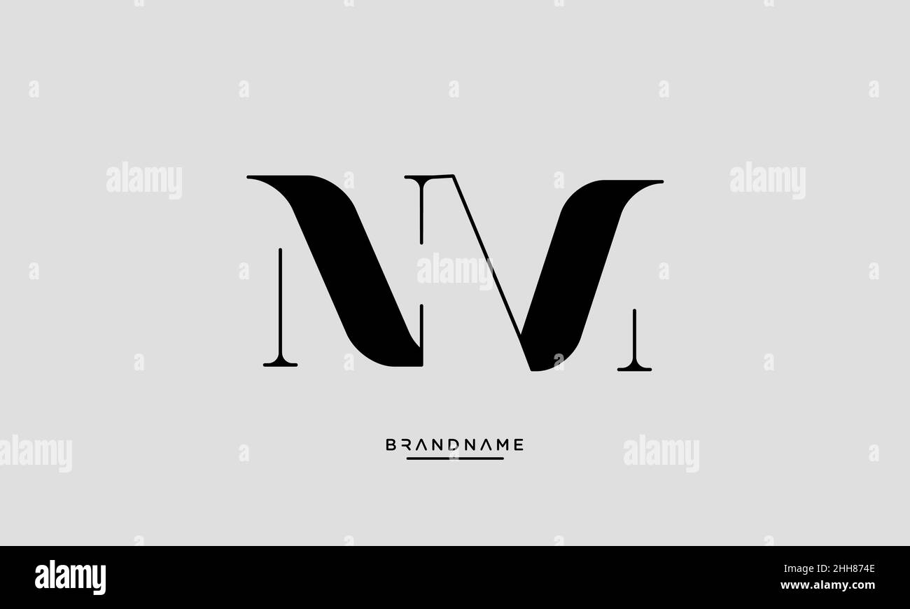 Alfabeto lettere NM, MN emblema con logo Monogramma Illustrazione Vettoriale