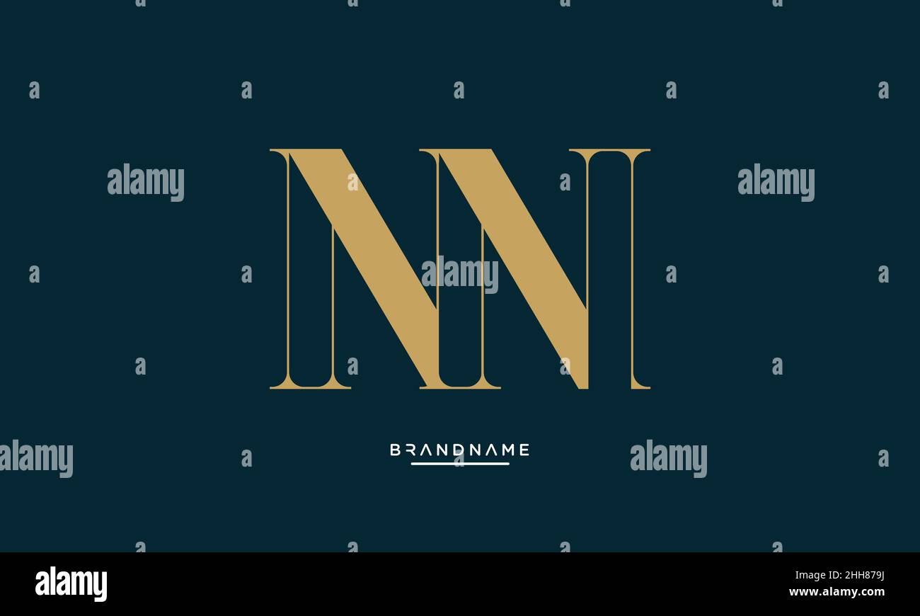 NN, N lettere alfabetiche Logo emblema Monogramma Illustrazione Vettoriale