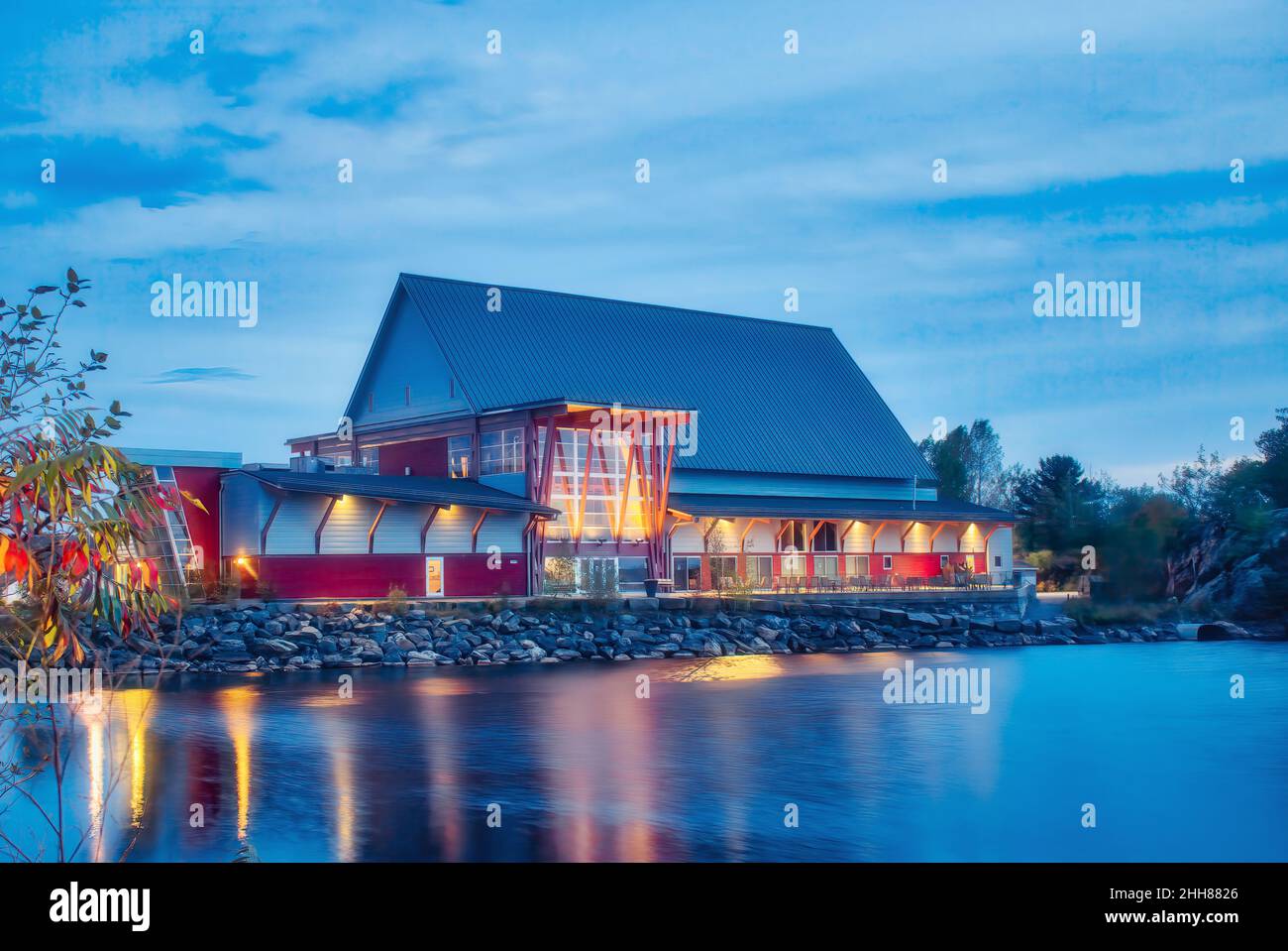 Bobby Orr Hall of Fame è un museo in onore di Bobby Orr, un famoso giocatore di hockey canadese e Parry Sound nativo. L'edificio ospita anche il Charles W. Stockey Center for the Performing Arts Foto Stock