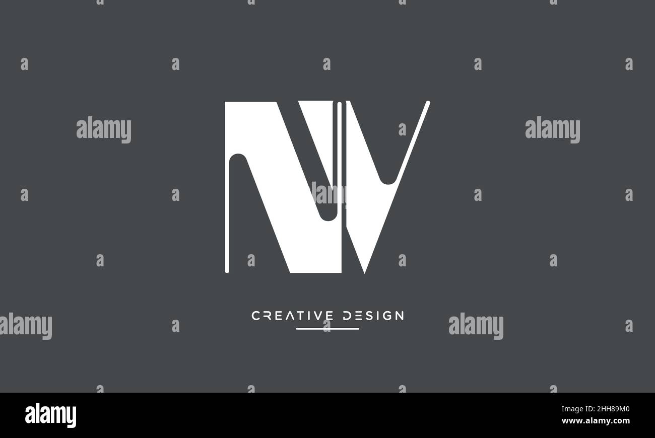 NV, VN Alphabet Letters Abstract Logo Monogramma Illustrazione Vettoriale
