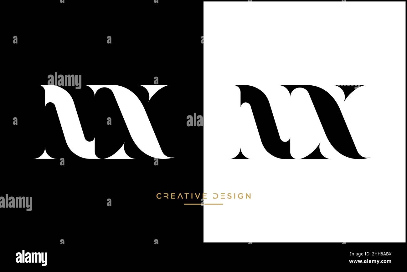 NX, XN alfabeto lettere astratto logo modello vettoriale Illustrazione Vettoriale