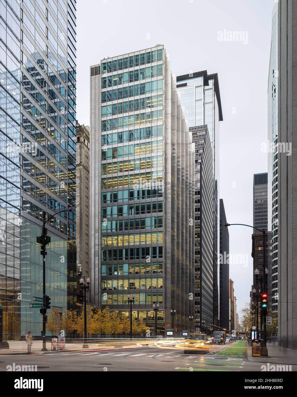 Inland Steel Building, progettato da Bruce Graham e Walter Netsch di Skidmore, Owings & Merrill Foto Stock