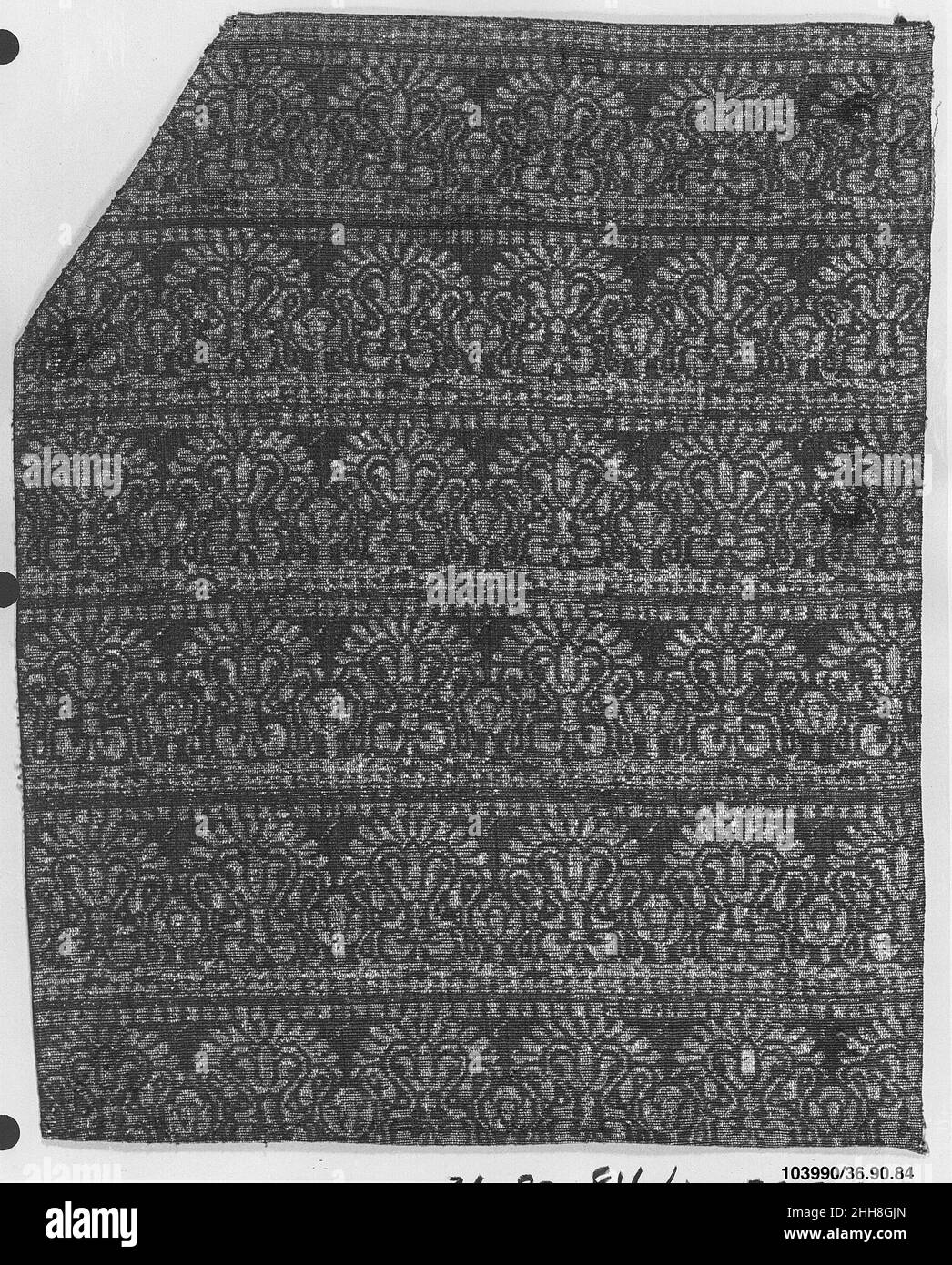 Seta intessuta con pizzo design prima metà 17th secolo italiano. Seta intrecciata con disegno pizzo 223190 Foto Stock