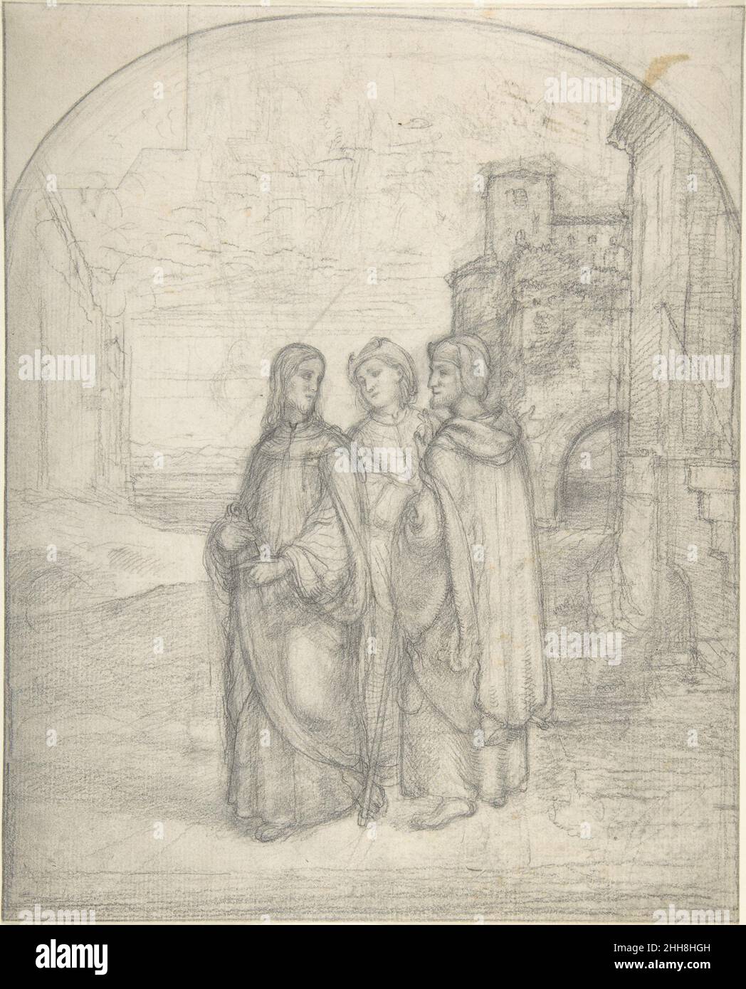 Cristo e i pellegrini di Emmaus ca. 1827 (Johann Heinrich) Ferdinand Olivier tedesco. Cristo e i pellegrini di Emmaus 364096 Foto Stock
