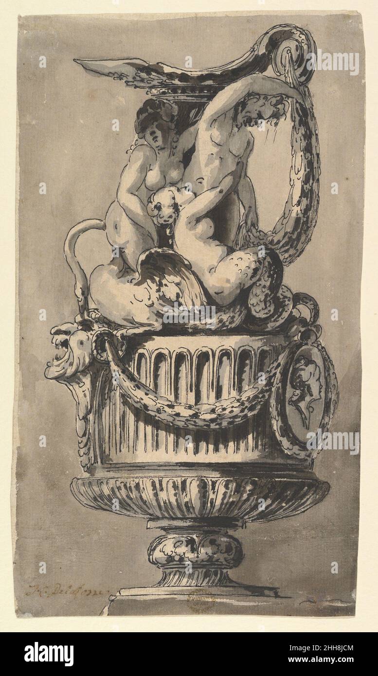 Design for a Ewer 1734–91 Jean Charles Delafosse Francese. Design per un Ewer 335763 Foto Stock