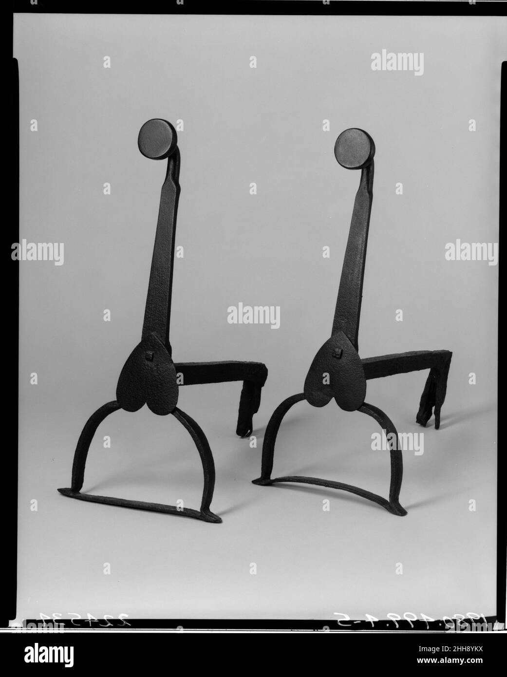 Andiron 1700–1800. Andiron. 1700–1800. Ferro battuto Foto Stock