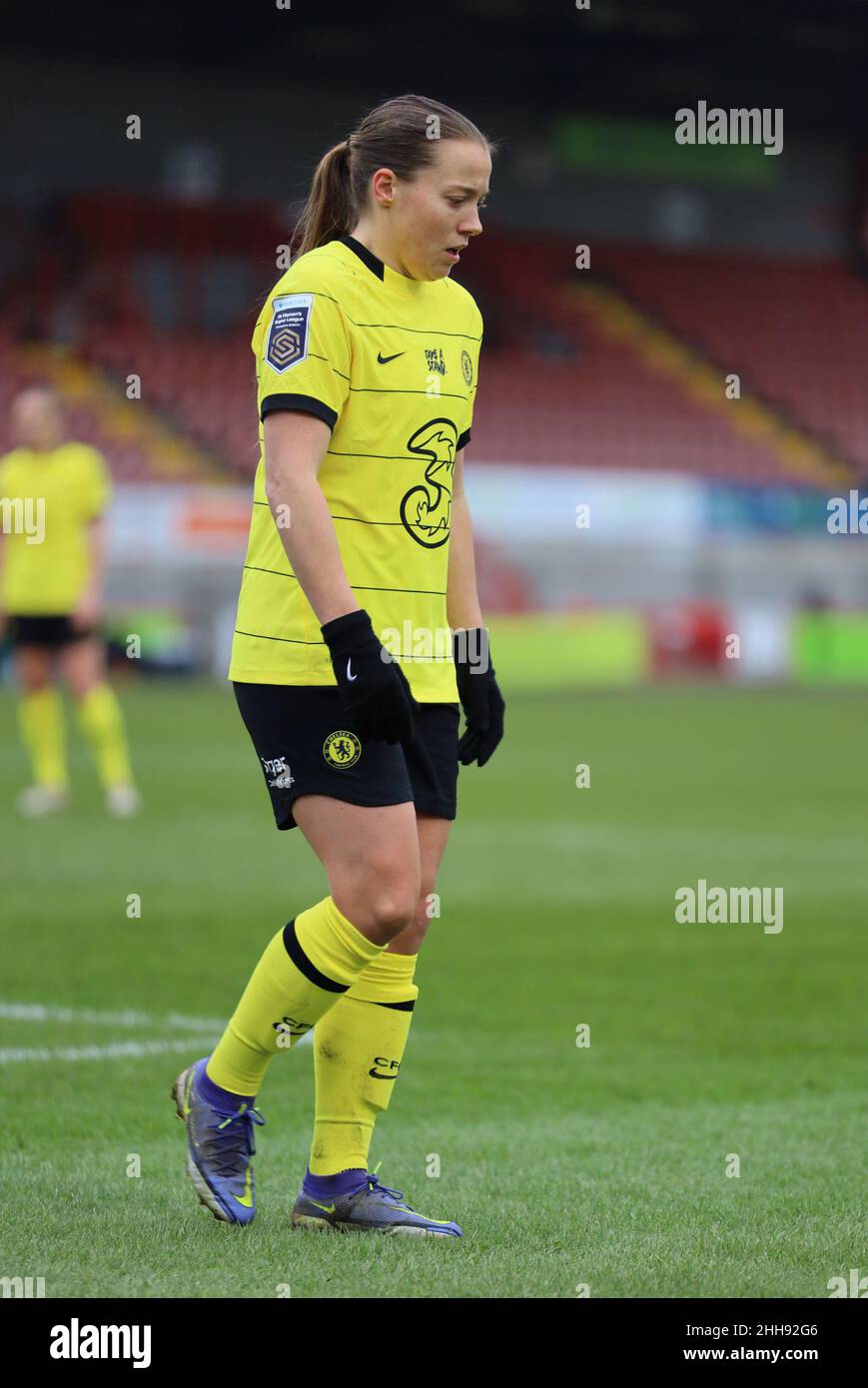 Crawley, Regno Unito. 23rd Jan 2022. Broadfield Stadium, Crawley, UK, Fran Kirby (14, che) durante una partita del WSL il 23 gennaio 2022 tra Brighton & Hove Albion W.F.C e Chelsea Women al Broadfield Stadium, Crawley, UK Bettina Weissensteiner/SPP credito: SPP Sport Press Foto. /Alamy Live News Foto Stock