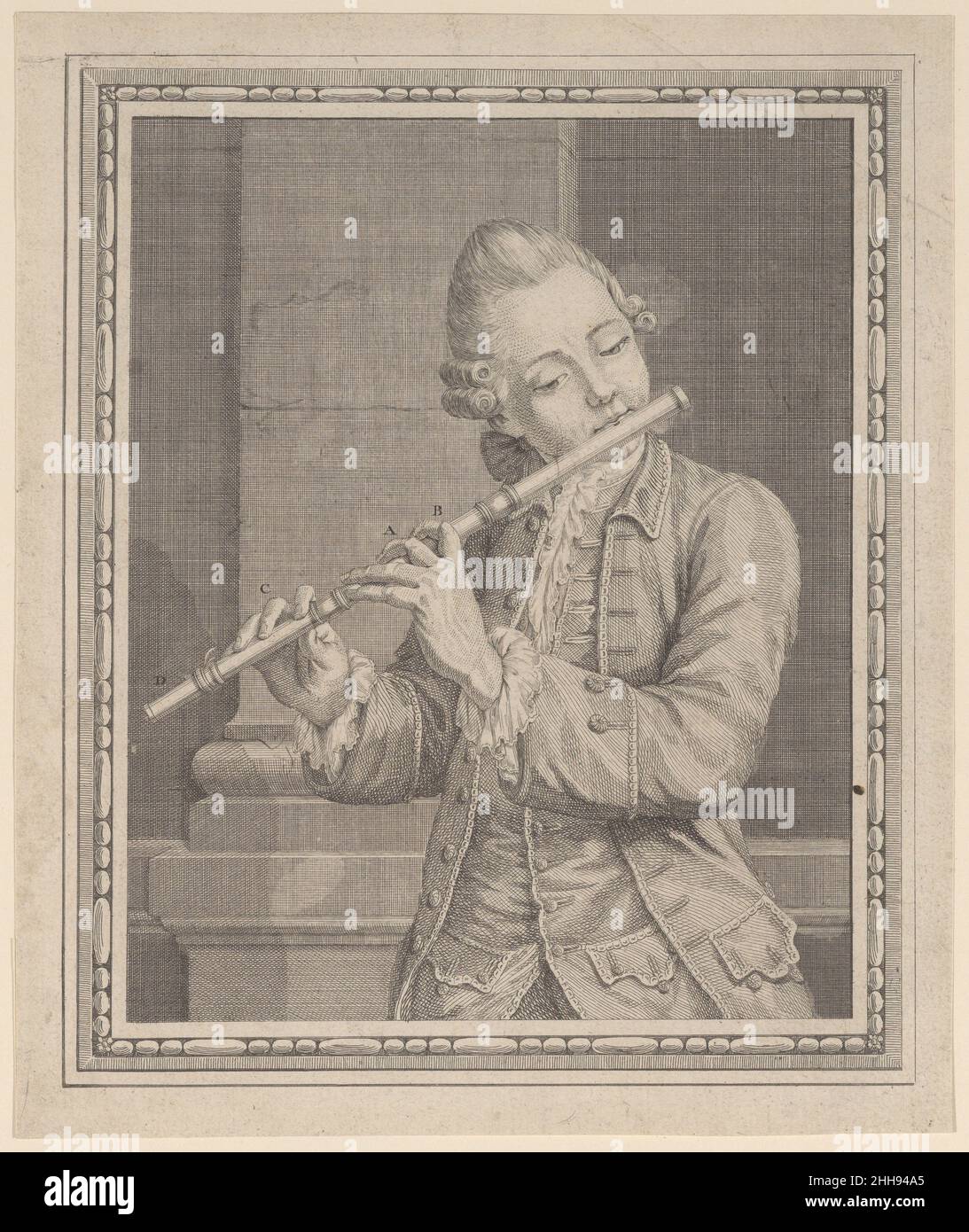 Giocatore di un flauto trasversale 18th secolo Anonimo, francese, 18th secolo francese. Giocatore di un flauto trasversale 371962 Foto Stock