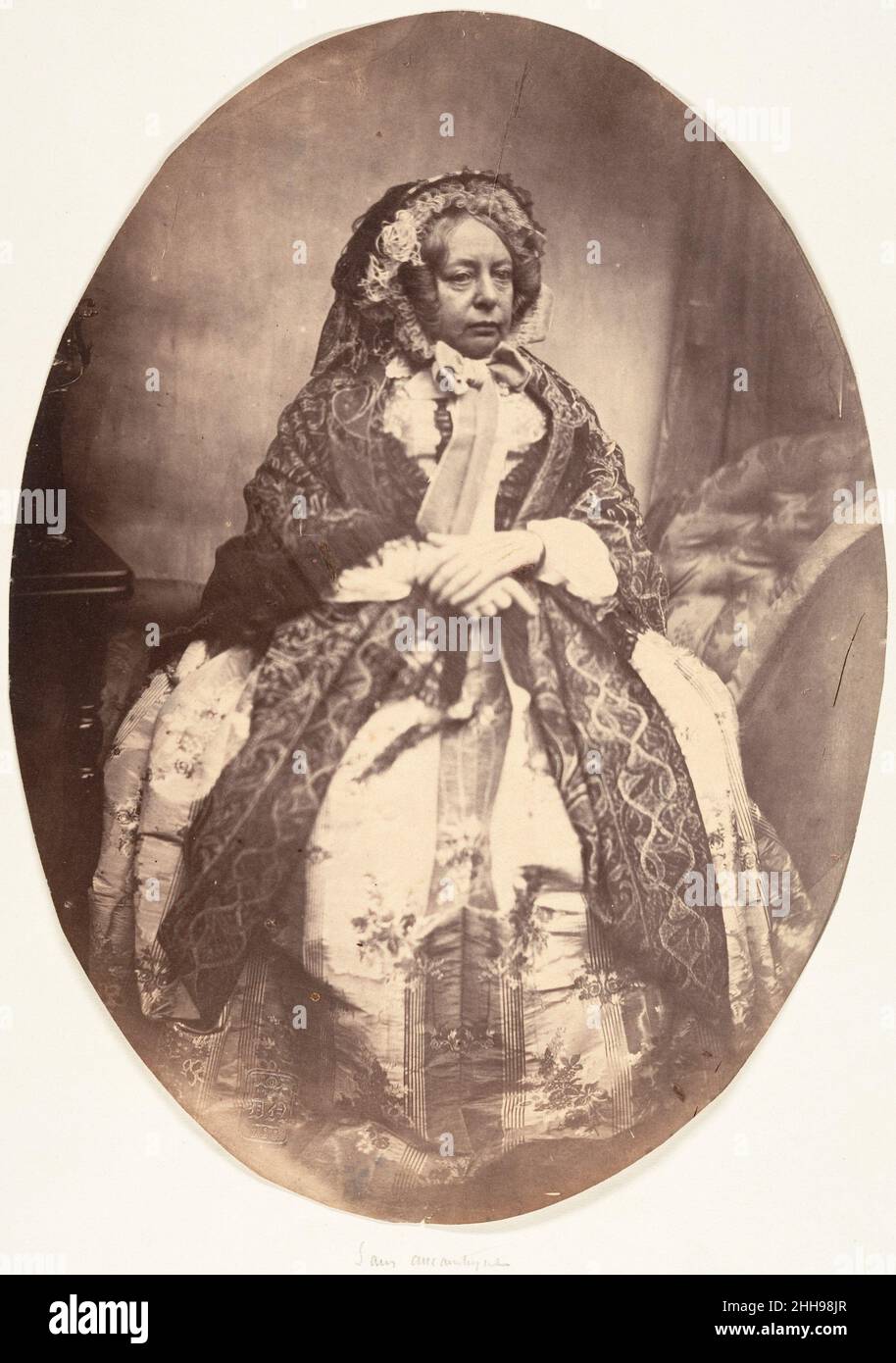 [Anziana seduta della signora] 1854–56 Louis-Pierre-Théophile Dubois de Nehaut belga. [Anziana seduta della signora] 287245 Foto Stock