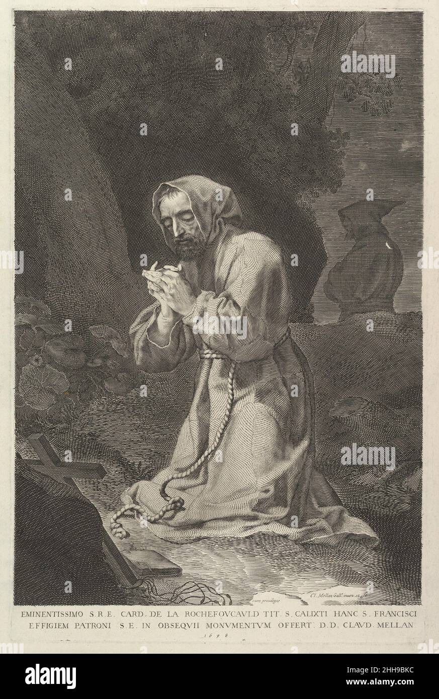 San Francesco d'Assisi 1638 Claude Mellan Francese. San Francesco d'Assisi 395232 Foto Stock