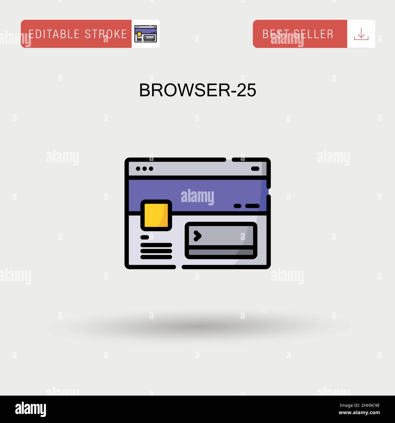Browser-25 icona vettore semplice. Illustrazione Vettoriale
