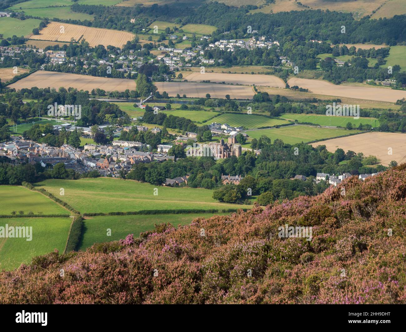 Eildon Hills, Melrose, Scottish Borders, UK - a 10km walk takes in all three summits of the hills. Foto Stock