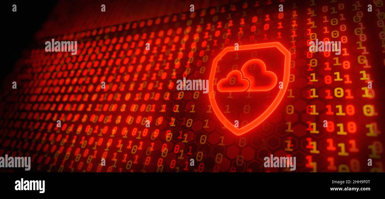 Il background digitale della tecnologia di cloud computing è luminoso Foto Stock
