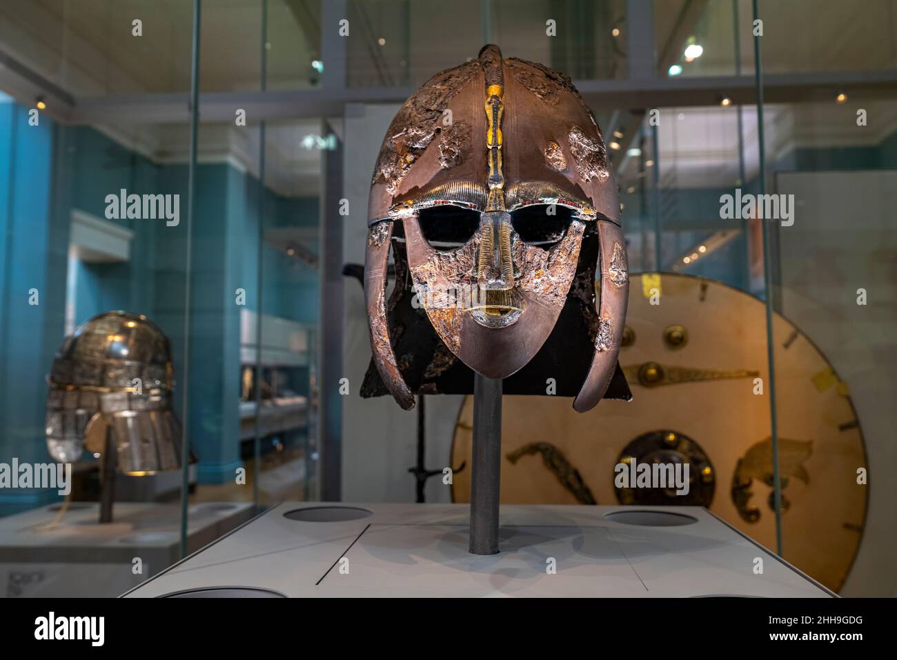 CASCO SUTTON HOO ( 600 D.C.) WOODBRIDGE SUFFOLK (1939) BRITISH MUSEUM LONDON INGHILTERRA REGNO UNITO Foto Stock