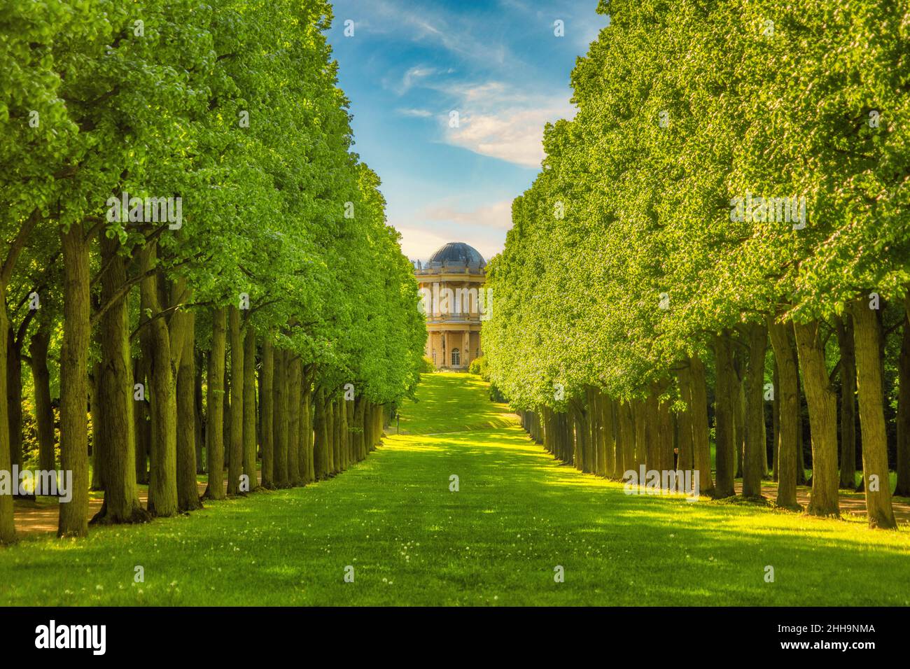 Potsdam, vista sull'edificio del Belvedere nel Parco Sanssouci Foto Stock