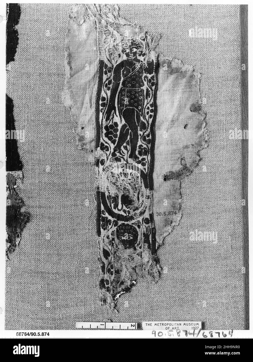 Frammento di un Tunico 3rd secolo. Frammento di un Tunic 444352 Foto Stock