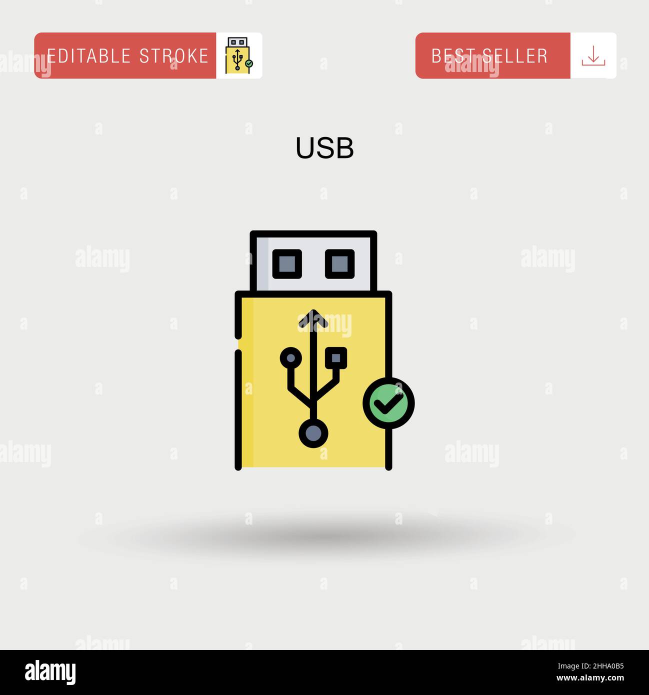 Icona USB Simple Vector. Illustrazione Vettoriale