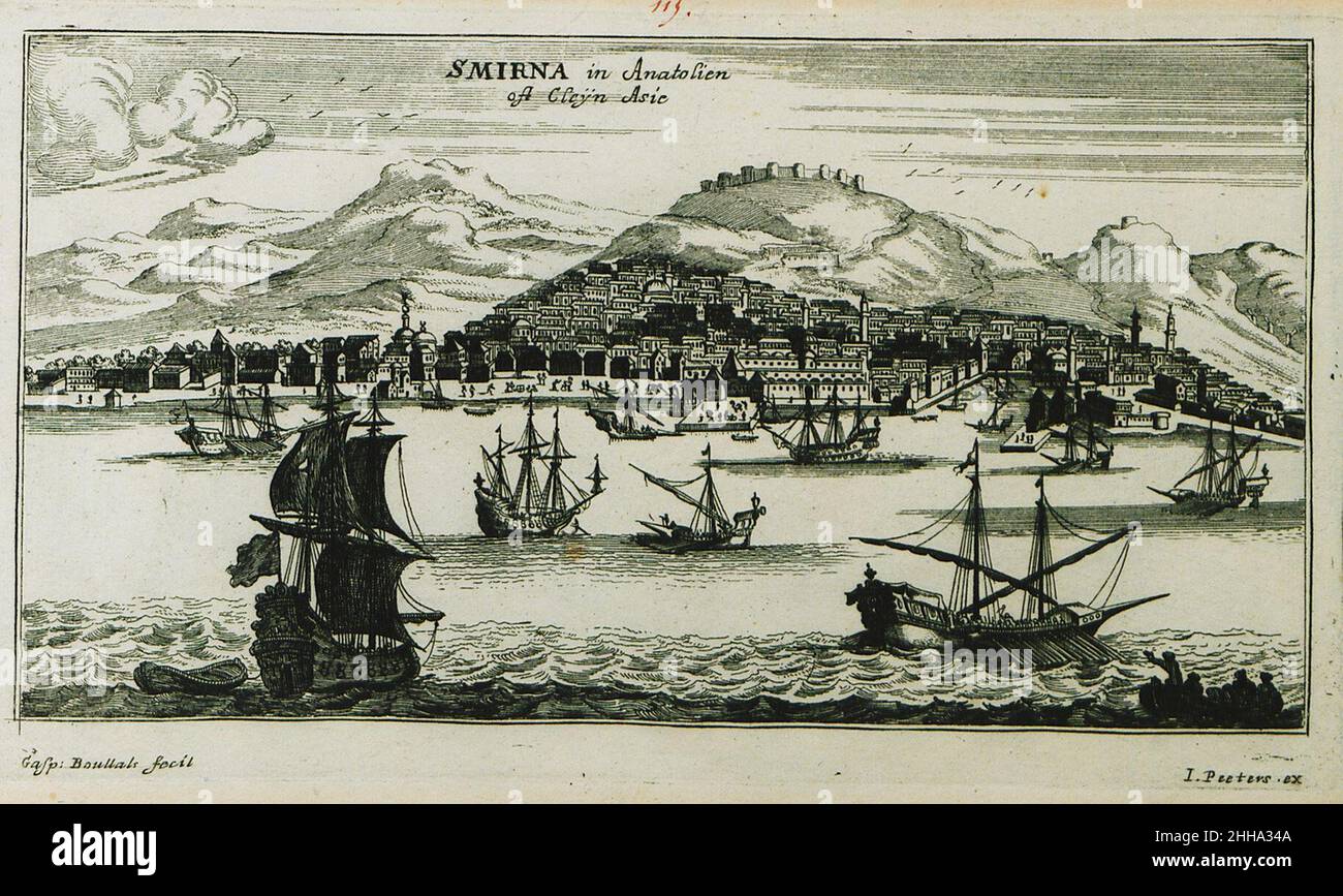 Smirna in Anatolien ost Cleyn Asia - Peeters Jacob - 1690. Foto Stock