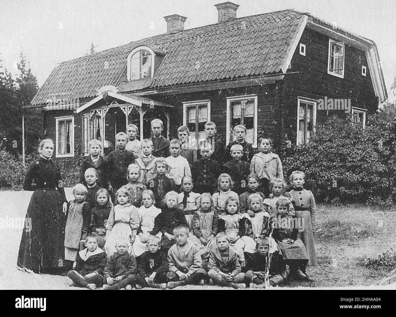 Snickarkrogen skola 1900. Foto Stock