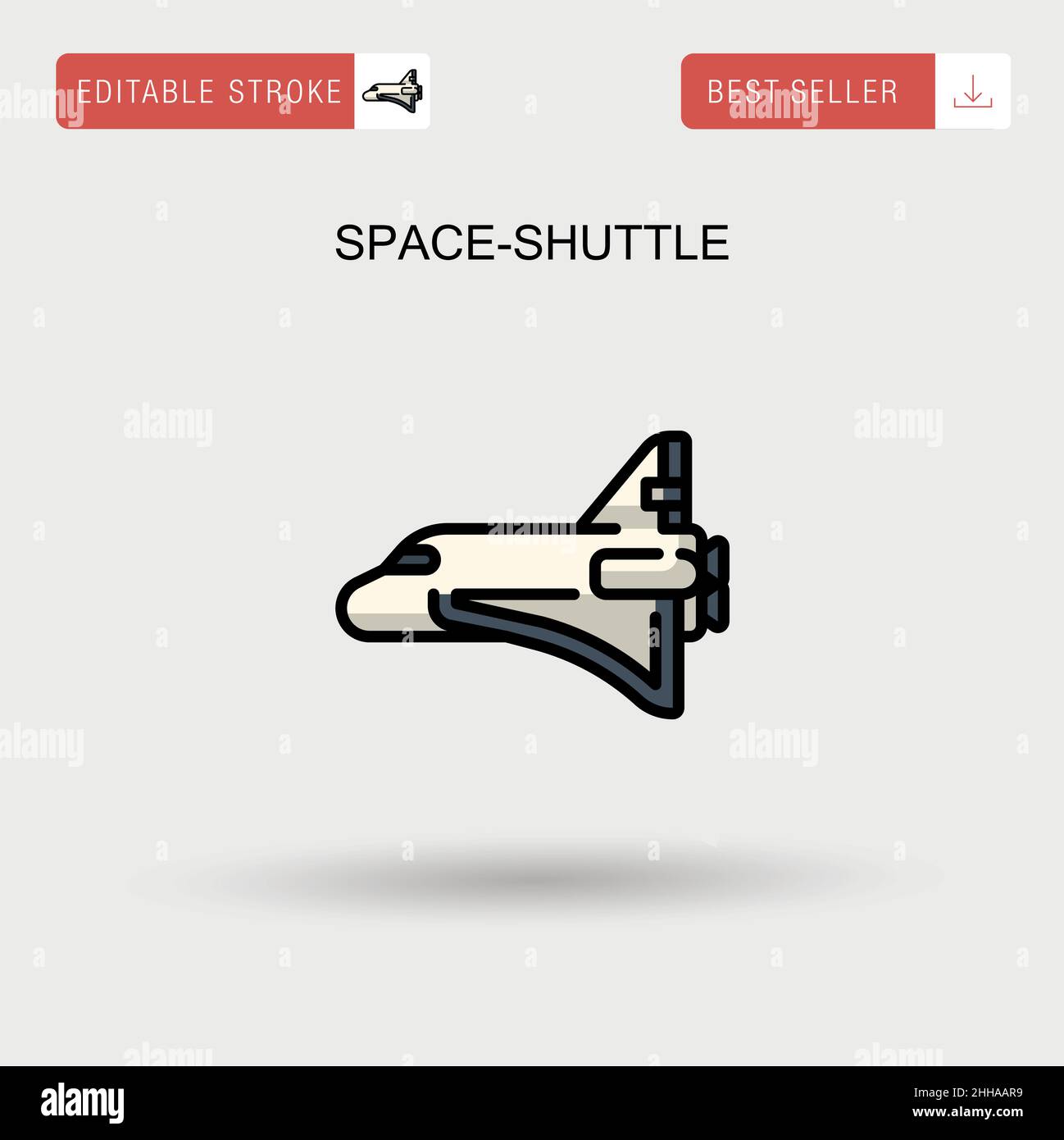 Icona vettore semplice Space-Shuttle. Illustrazione Vettoriale