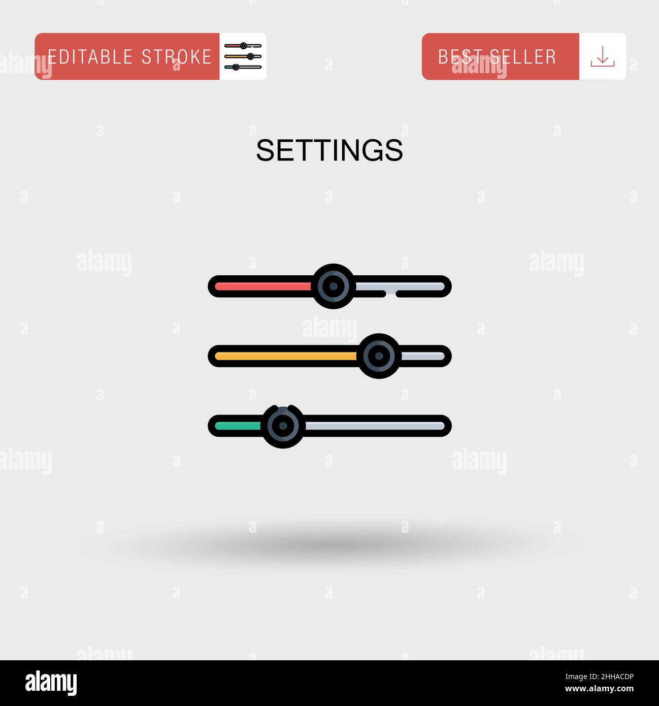 Impostazioni icona vettore semplice. Illustrazione Vettoriale