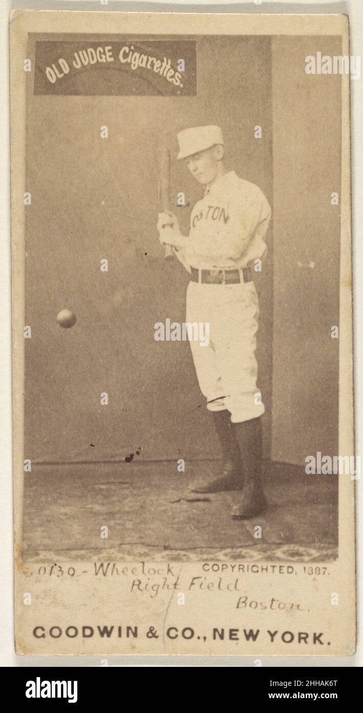 Wheelock, campo destro, Boston, dalla serie Old Judge (N172) per le sigarette Old Judge 1887 rilasciato da Goodwin & Company la serie 'Old Judge' di carte da baseball (N172) è stata emessa da Goodwin & Company dal 1887 al 1890 per promuovere le sigarette Old Judge. Wheelock, campo destro, Boston, dalla serie Old Judge (N172) per Old Judge sigarette 401476 Foto Stock