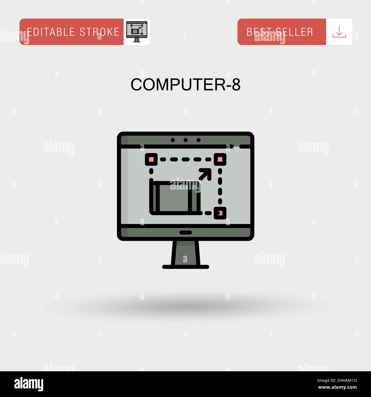 Computer-8 icona vettore semplice. Illustrazione Vettoriale