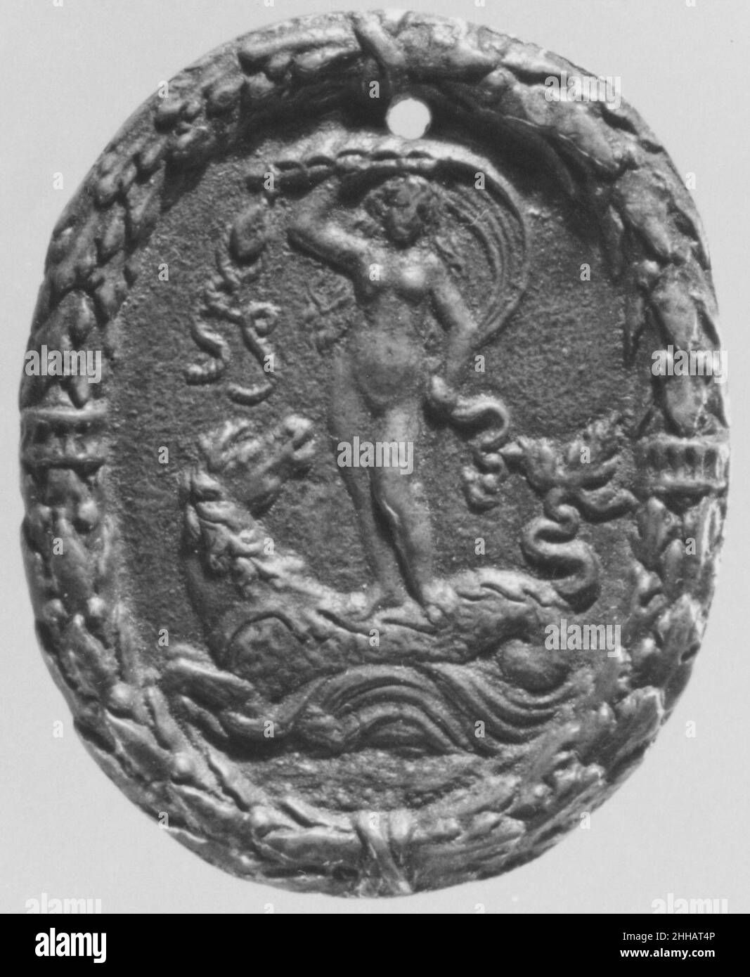 Fortune 15th–16th secolo probabilmente italiano, Firenze questa plaquette unica avrebbe potuto servire come un cappello-badge a causa della sua forma, dimensione e emblema-come motivo. Fortune 207604 Foto Stock