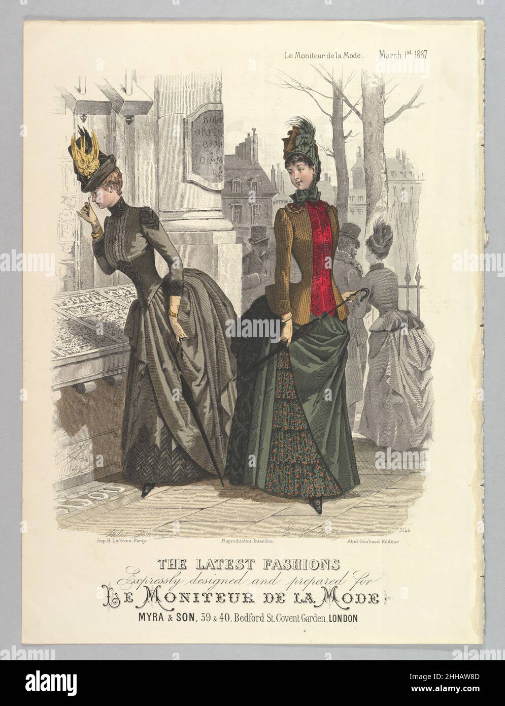 Le Moniteur de la Mode, 1879, No 1666 Toilettes de Bal Due donne