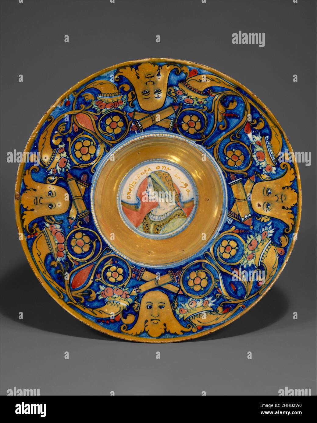 Piatto (tondino) ca. 1520 probabilmente il Maestro Giorgio Andreoli italiano. Piastra (tondino) 460237 Foto Stock