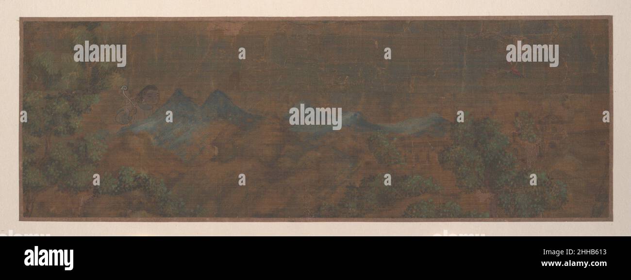 Pittura di paesaggio di Figura in Woodland impostazione artista non identificato. Pittura di paesaggio di figura in impostazione di bosco 53577 Foto Stock