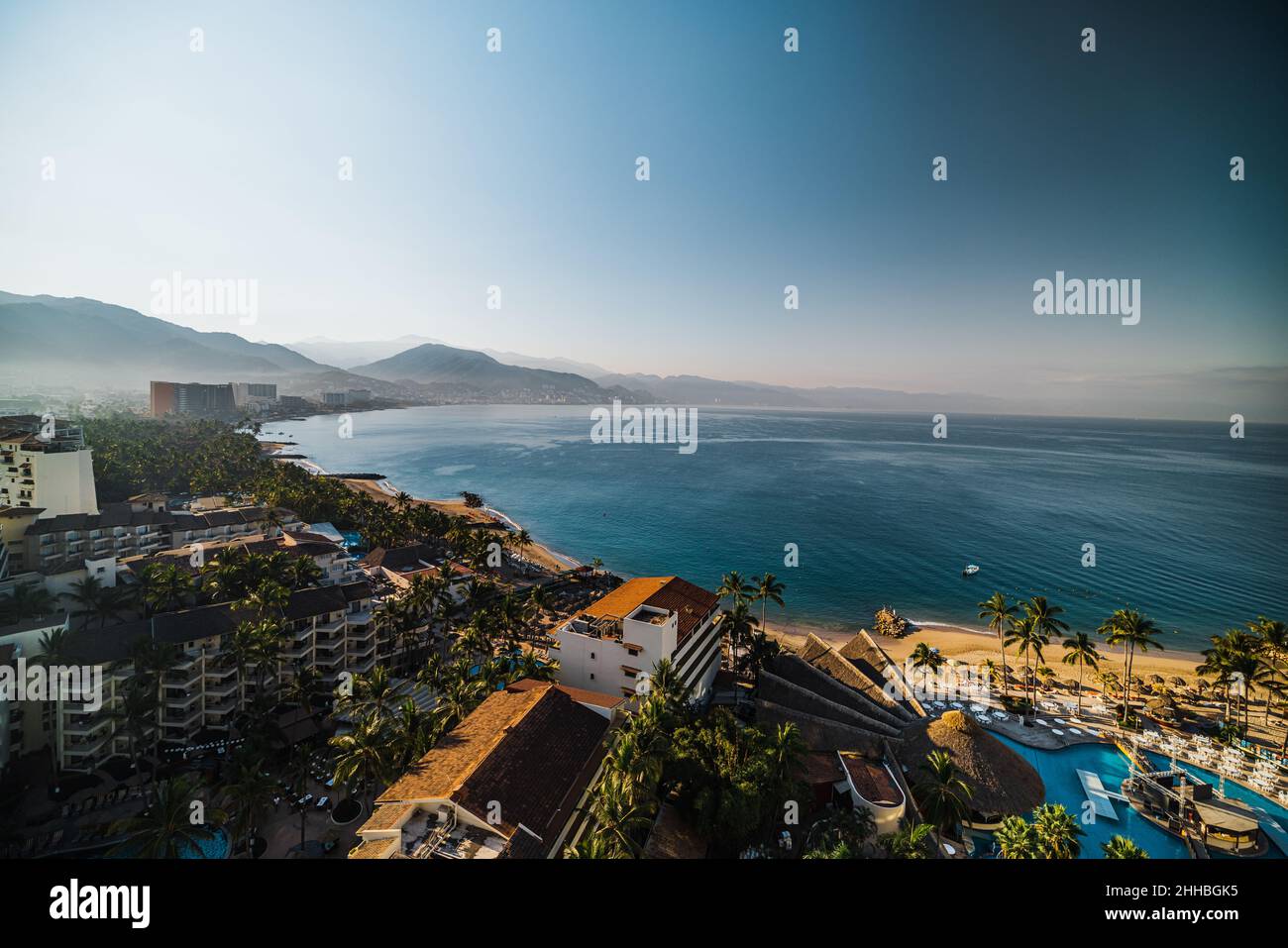 Puerto Vallarta Mexico Beach dall'aria Foto Stock