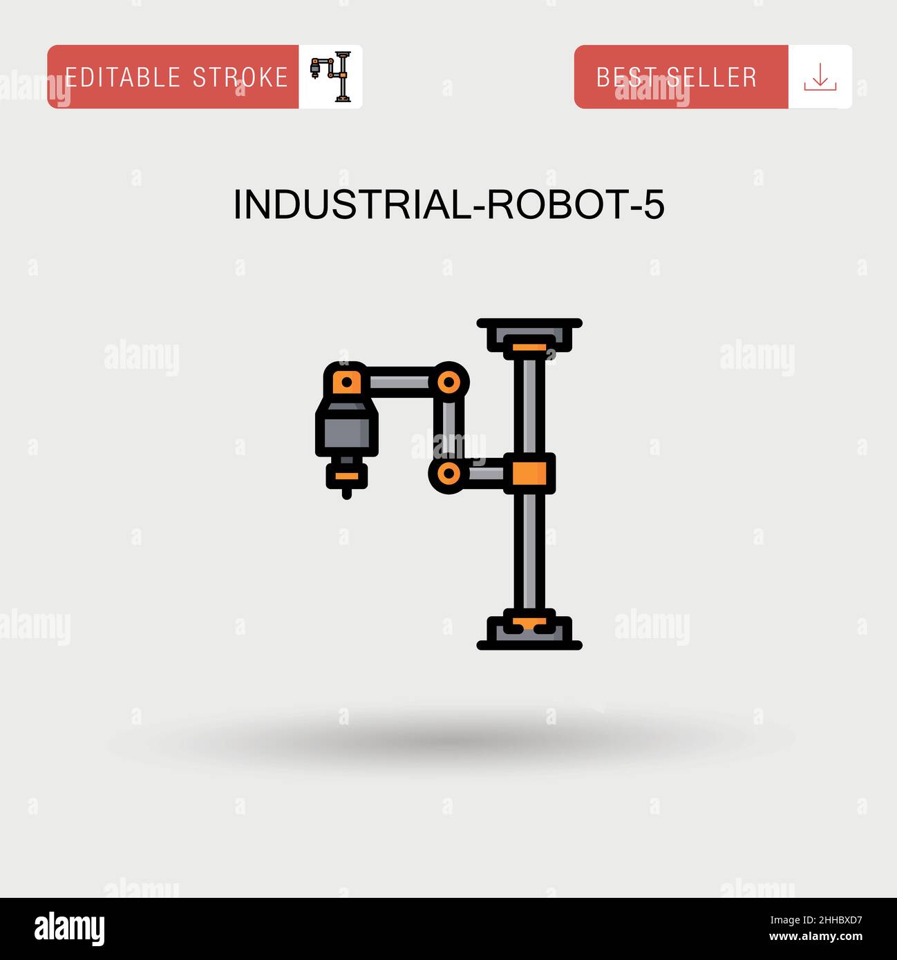 Icona vettoriale semplice industriale-robot-5. Illustrazione Vettoriale