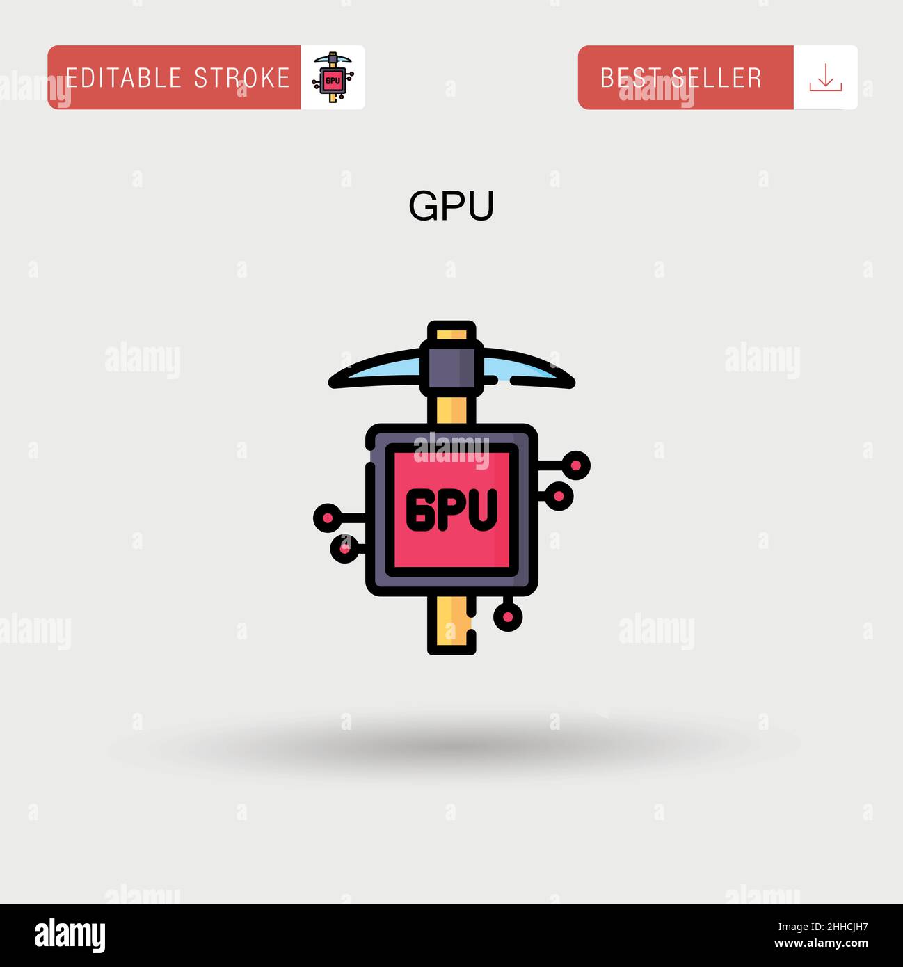 Icona vettore semplice GPU. Illustrazione Vettoriale