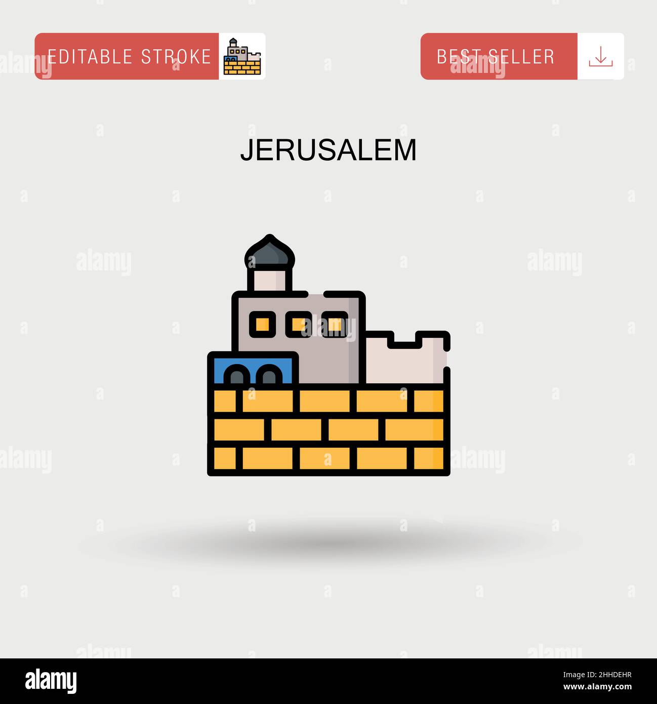 Gerusalemme semplice icona vettoriale. Illustrazione Vettoriale