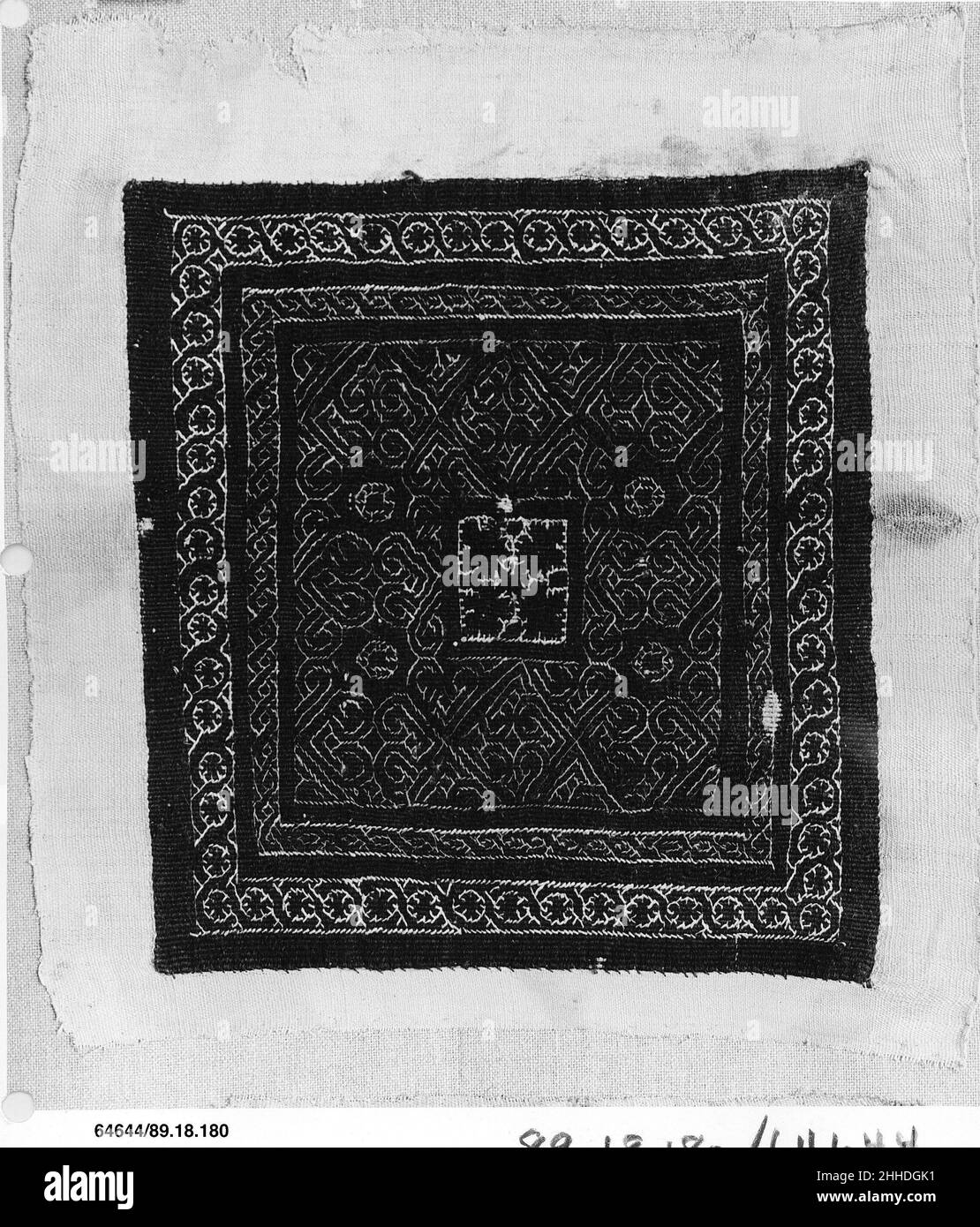 Frammento tessile 3rd–4th secolo. Frammento tessile 443385 Foto Stock