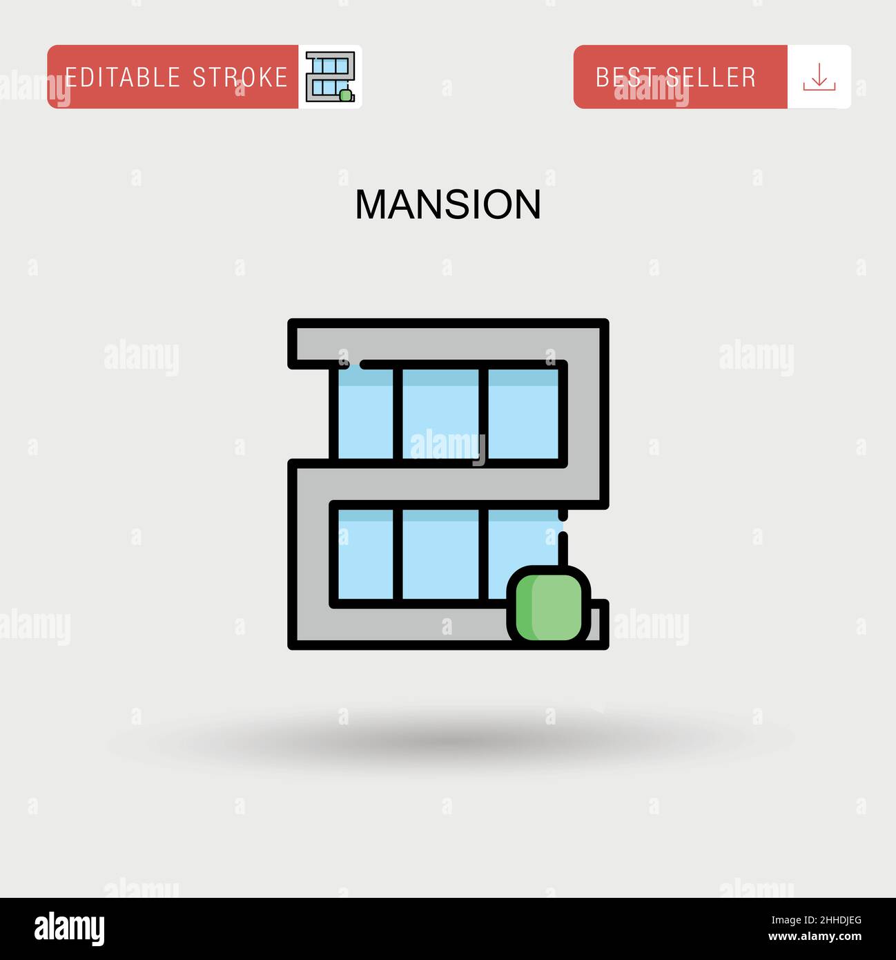 Mansion semplice vettore icona. Illustrazione Vettoriale