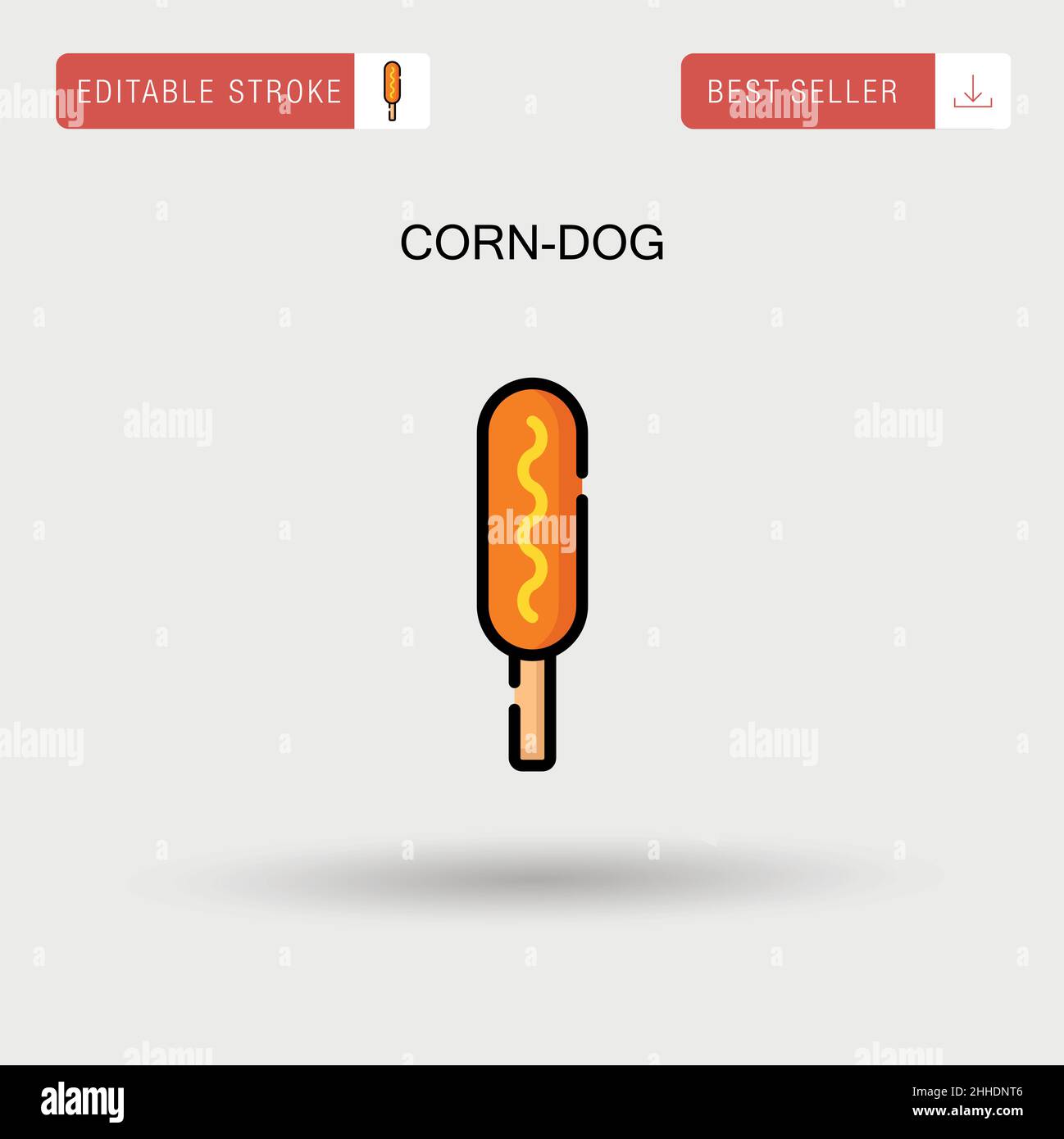 Corn-dog semplice icona vettoriale. Illustrazione Vettoriale