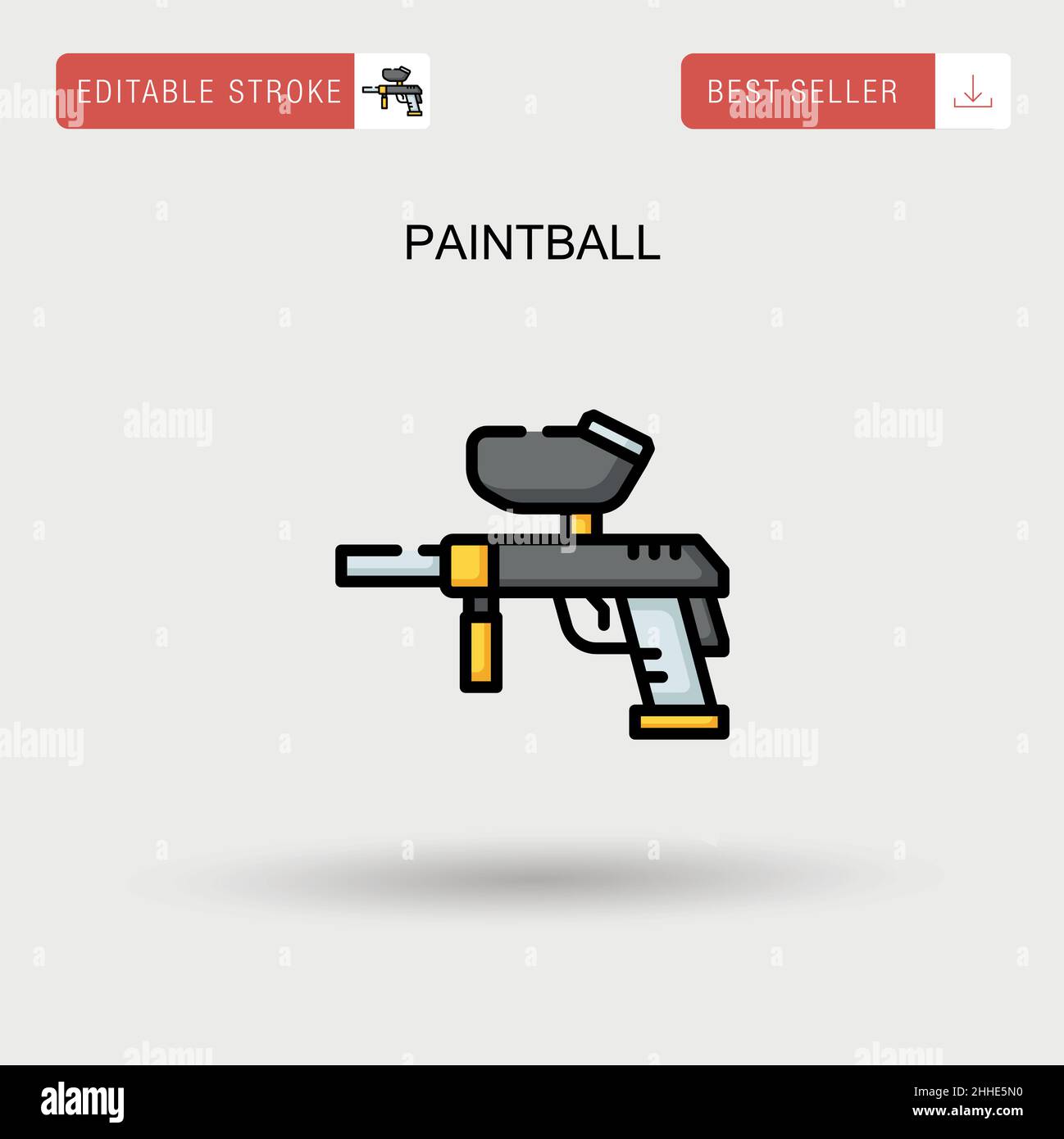 Icona vettoriale semplice di Paintball. Illustrazione Vettoriale